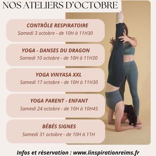 Publication Instagram : le programme des ateliers d'octobre.