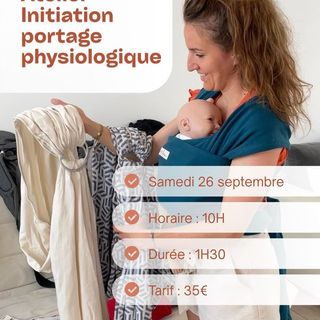 Publication Instagram : atelier d'initiation au portage physiologique avec Léa.